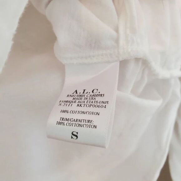 A.L.C. Jordan Faux Wrap Cotton White Long Sleeve Tee Size Small - Picture 8 of 10